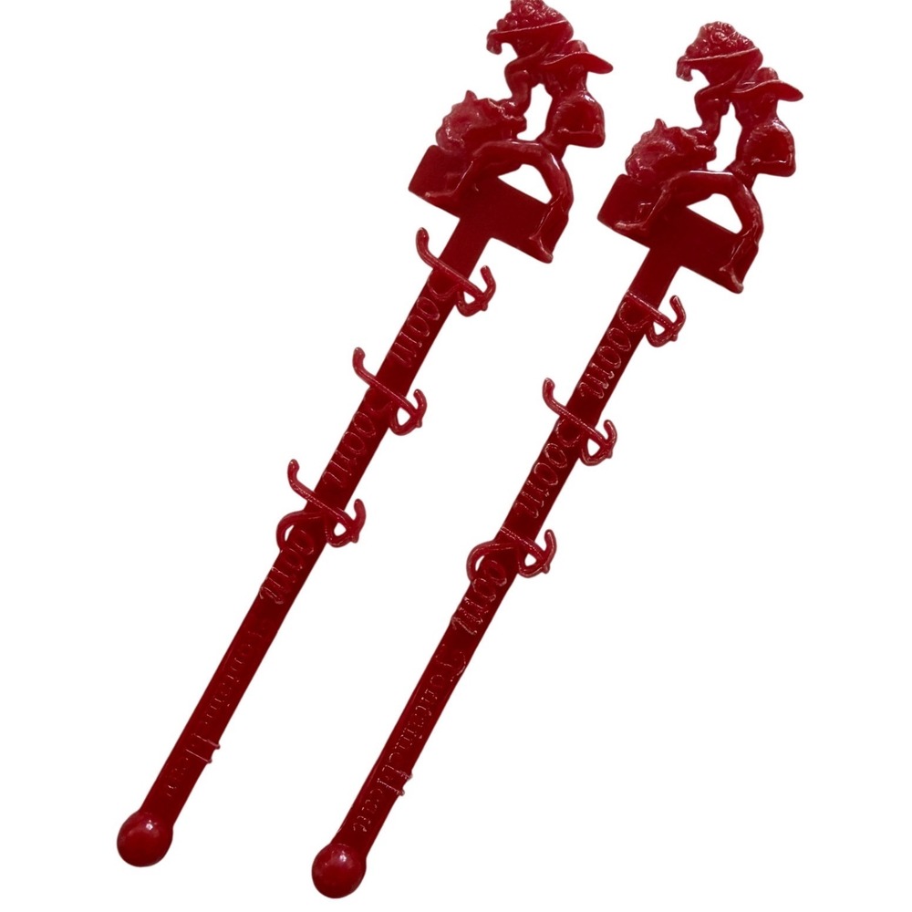 Vintage Boom Boom Room Fontainebleau Miami Red Swizzle Sticks Matador Set of 2